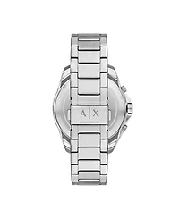 A|X Armani Exchange Men's Quartz Chronograph Silver Stainless Steel Watch, 44mm
