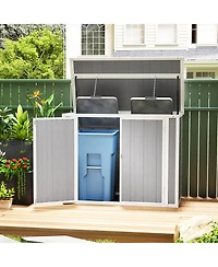 Outsunny 4.7 x 2.5FT Outdoor Storage Shed for Trash Cans, Lockable,