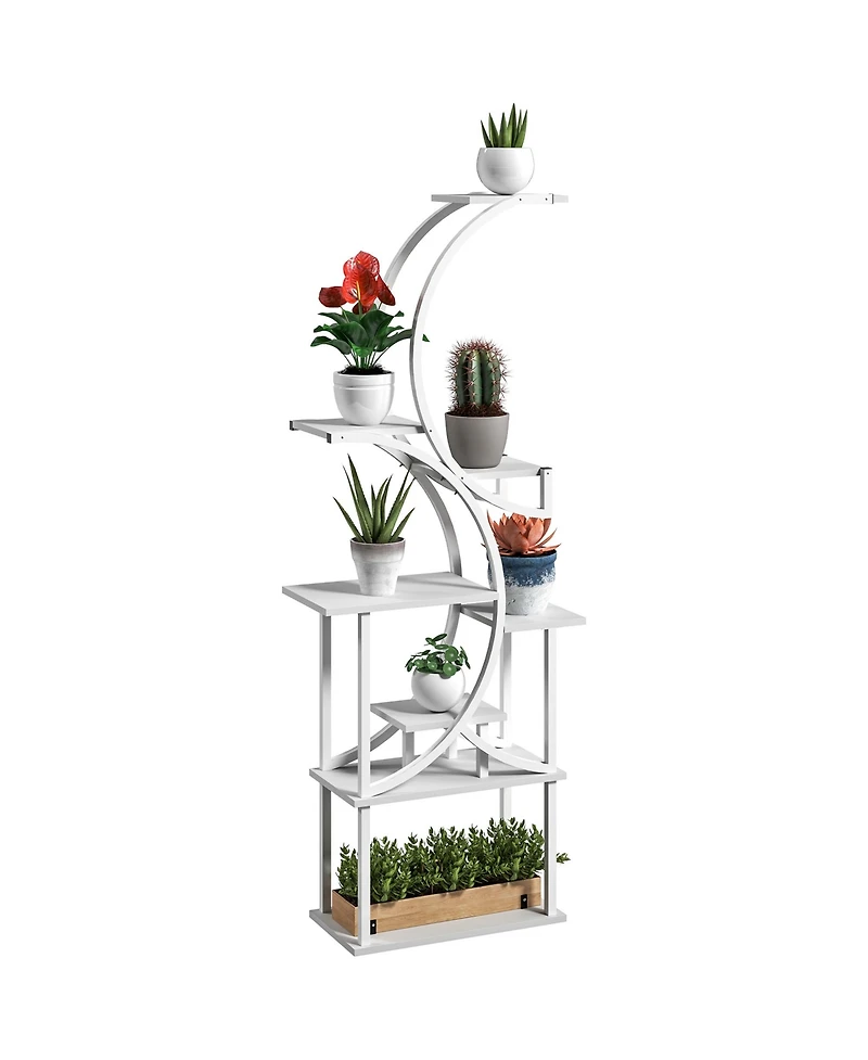 Outsunny 8 Tier Plant Sd, 62" S-Shaped Shelf, ish