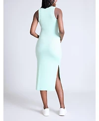 Motherhood Maternity Women's Crew Neck Sleeveless Racerback Midi Dress