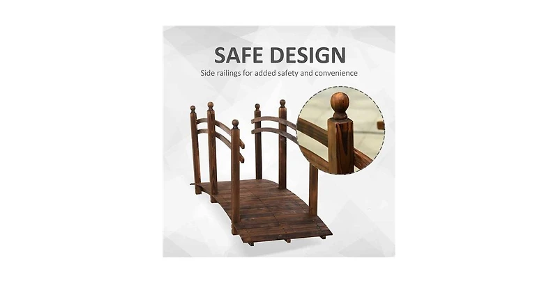 Garden Bridge with Handrails for Outdoor Landscaping and Pathway Decoration