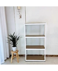 Storage Rack Shelving Unit Storage Shelf Steel Garage Utility Rack 4-Shelf Adjustable Shelves Heavy Duty Display Stand for Books, Kitchenware, Tools B
