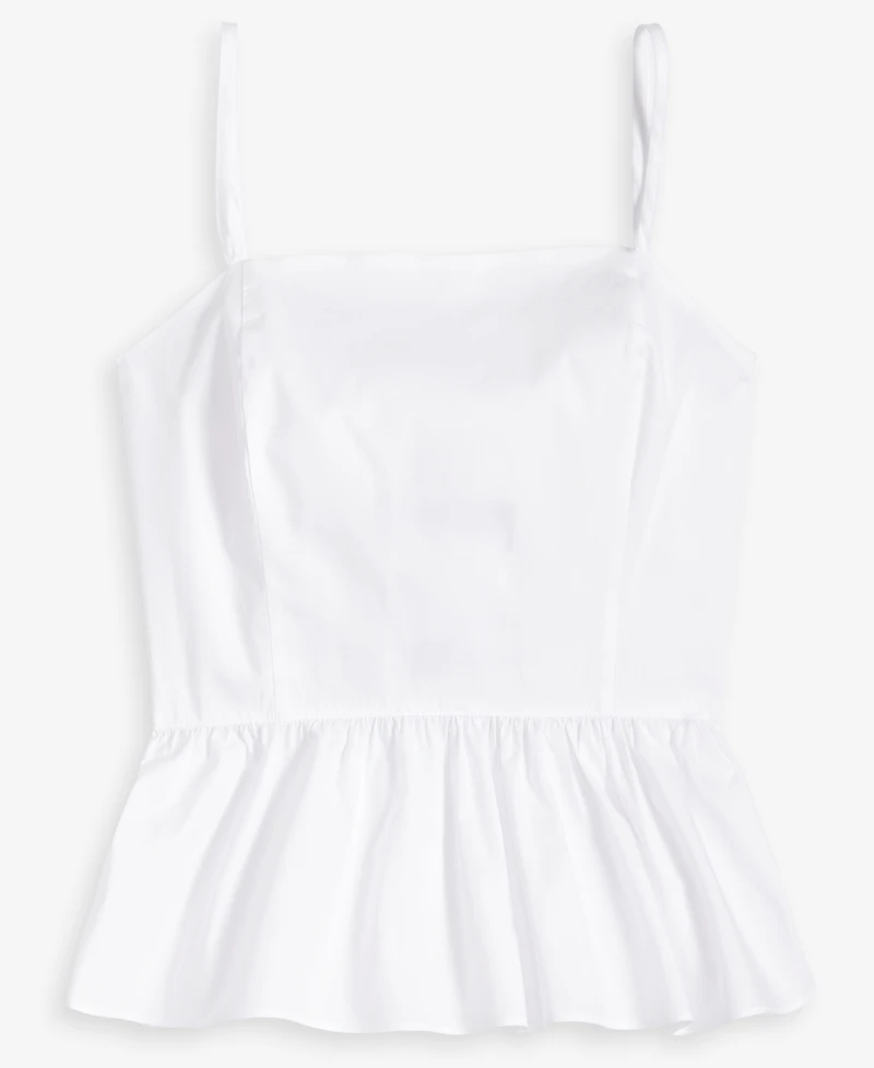 On 34th Women's Cotton Tie-Back Peplum Tank, Exclusively at Macy's