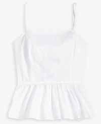 On 34th Women's Cotton Tie-Back Peplum Tank, Exclusively at Macy's