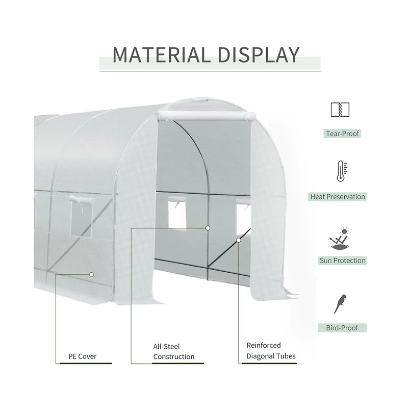 Walk-In Tunnel Greenhouse for Gardening and Plant Protection with Spacious Design