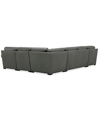 Radley Roll Arm 139" 5-Pc. Leather Square Corner L Sectional, Exclusively at Macy's