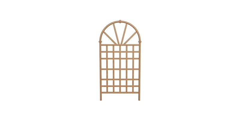 Outdoor Vinyl Lattice Garden Trellis with Arched Top