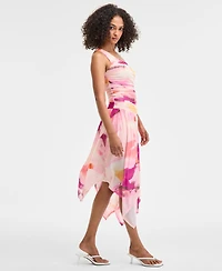 Bar Iii Women's Printed Mesh One-Shoulder Dress, Exclusively at Macy's