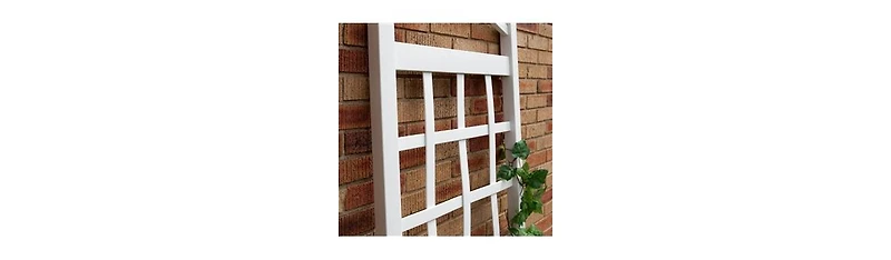 Vinyl Arch Top Garden Trellis with Ground Anchors for Climbing Plants
