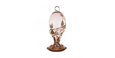 Copper and Glass Hummingbird Feeder for Outdoor Garden Feeding