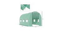 Greenhouse with Green Pe Cover - Durable Outdoor Plant Growing Shelter