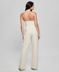 Guess Women's Ferra Sleeveless Halter Wide-Leg Jumpsuit