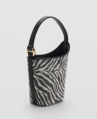 Mango Women's Zebra-Print Bucket Bag