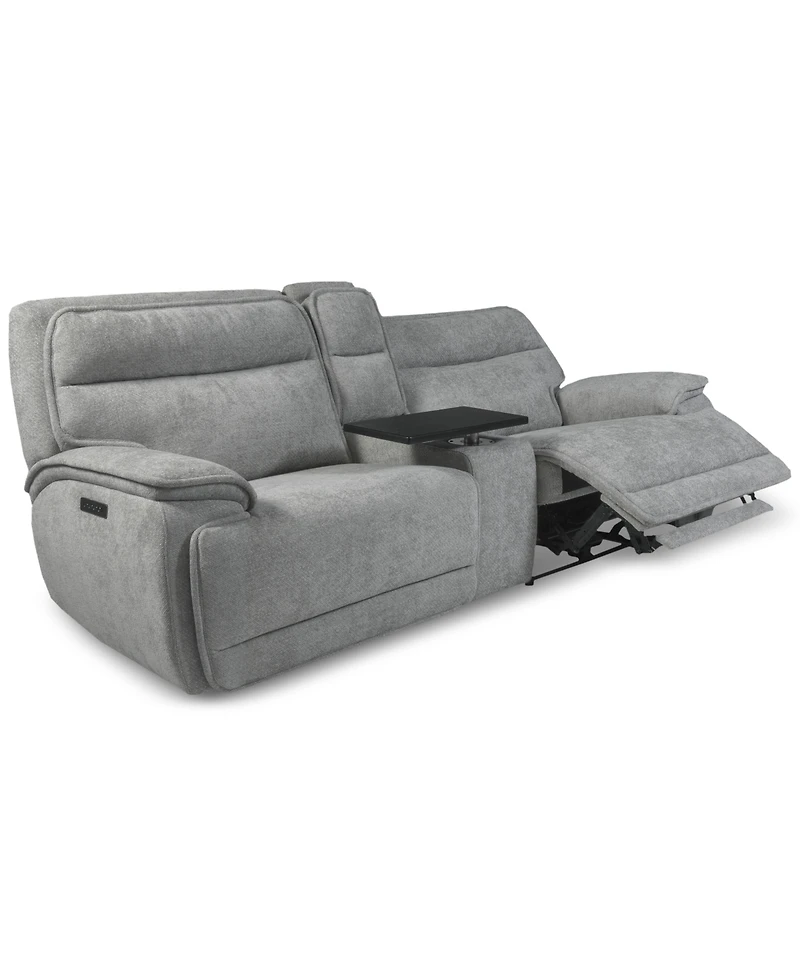 Ozryn 3-Pc. Fabric Sofa with Console and 2 Power Motion Chairs, Exclusively at Macy's