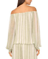 Vince Camuto Women's Stripe Off-the-Shoulder Tied-Hem Top