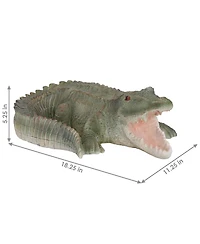 Chloe the Crabby Crocodile Realistic Polystone Garden Statue Decor for Indoor or Outdoor Use - 18"