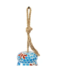 Outdoor Spring Flowers Mosaic Glass Wind Chime Bell - 7"