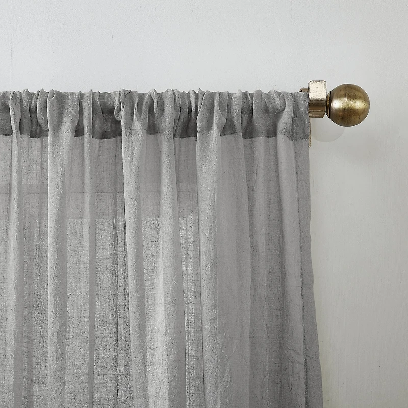 Silvia Crushed Texture Semi-Sheer Rod Pocket Curtain Panel