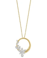 Effy Diamond Vine & Polished Circle Pendant Necklace (1/3 ct. t.w.) in 14k Gold