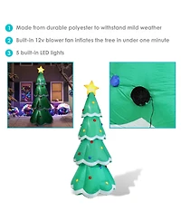 9.5' Self-Inflating Towering Christmas Tree Inflatable Pre-Lit Yard Decoration with Fan Blower and Led Lights
