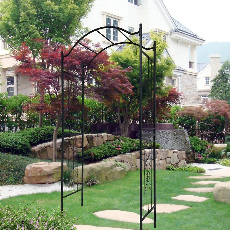 Streamdale Black Metal Garden Arch (3.6' x 1.5' x 7.5')