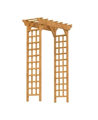 Streamdale Wooden Arbor, Wedding Arch for Ceremony, Wood Trellis for Plant Climbing, Christmas Decor Pergola for Garden Backyard