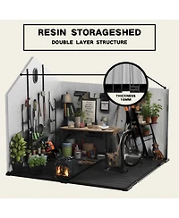 Streamdale 6x8ft Plastic Tool Shed Durable Storage for Outdoor & Garden Needs