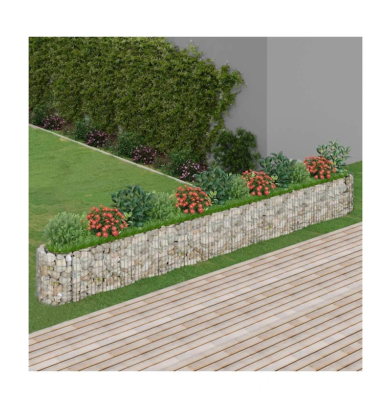 Gabion Raised Bed Galvanized Iron 185"x19.7"x19.7"