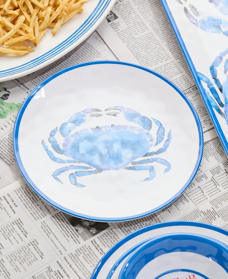 Certified International Beach House Crab Melamine 6-Pc. Dinner Plates, Service For 6
