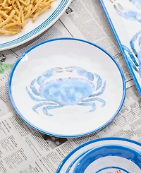 Certified International Beach House Crab Melamine 6-Pc. Dinner Plates, Service For 6