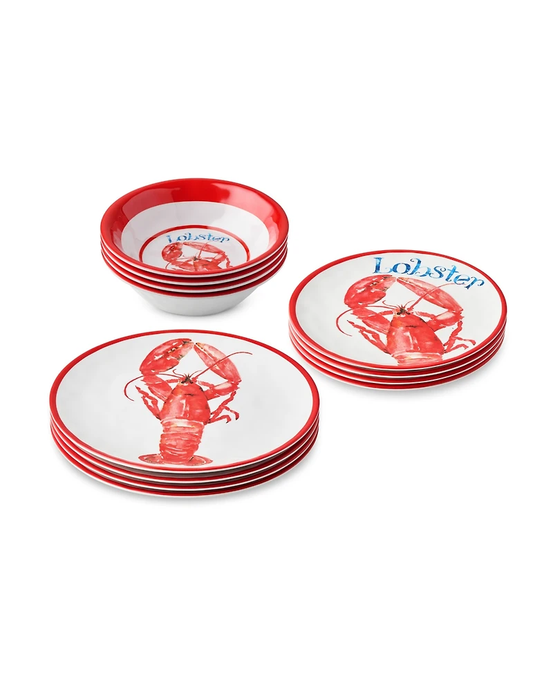 Certified International Beach House Lobster Melamine 12-Pc. Dinnerware Set, Service For 4