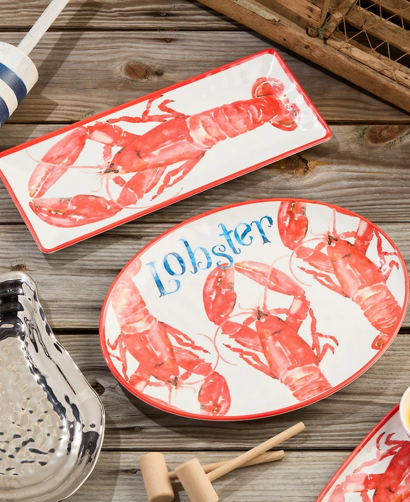 Certified International Beach House Lobster Melamine Platters, Set of 2