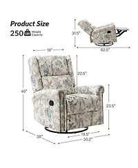 Helmut 360° manual rotation gliding recliner