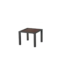 21" Brown and Black Square Metal Outdoor Side Table