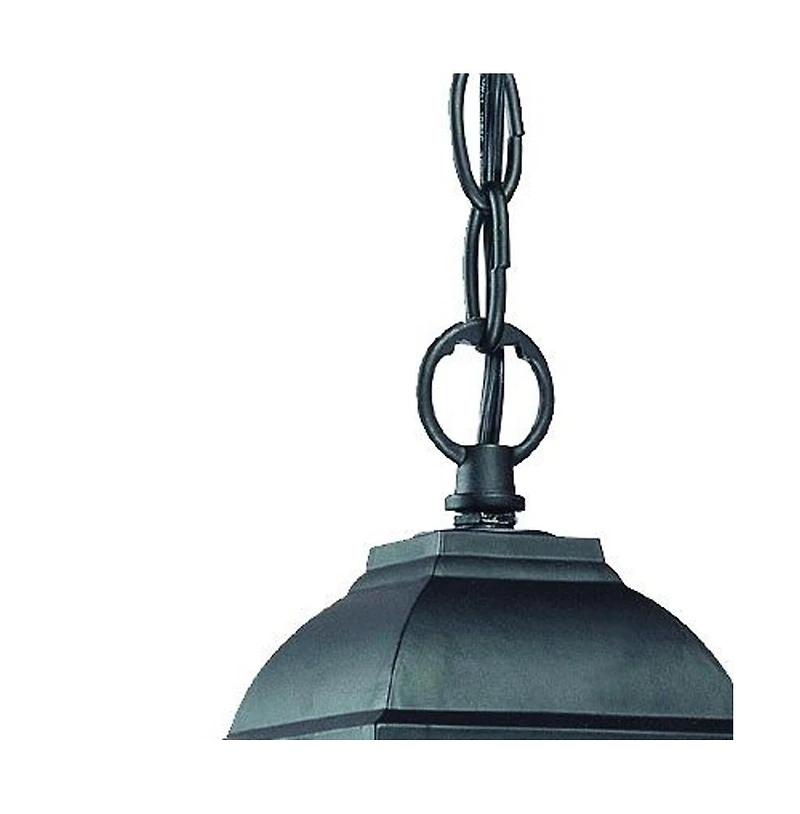 Distressed White Beveled Glass Outdoor Hanging Light