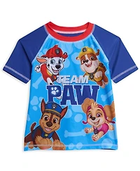 Paw Patrol Boys Pullover Rash Guard and Swim Trunks Outfit Set