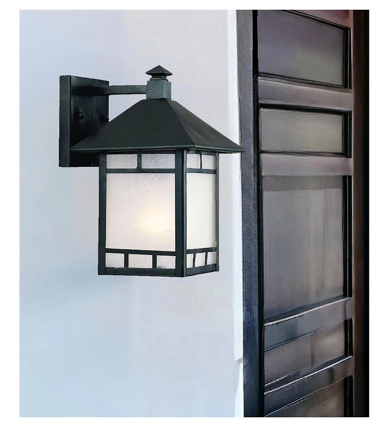 Petite Frosted Glass Lantern Wall Light – Timeless Lighting for Exterior Spaces