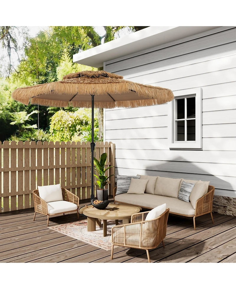 Mondawe Ft Hawaiian Beach Parasol Outdoor Umbrella