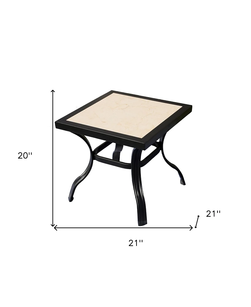 Ceramic Square Outdoor Side Table – Elegant Design for Patio & Outdoor Spaces