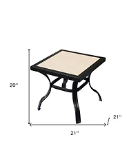 Ceramic Square Outdoor Side Table – Elegant Design for Patio & Outdoor Spaces
