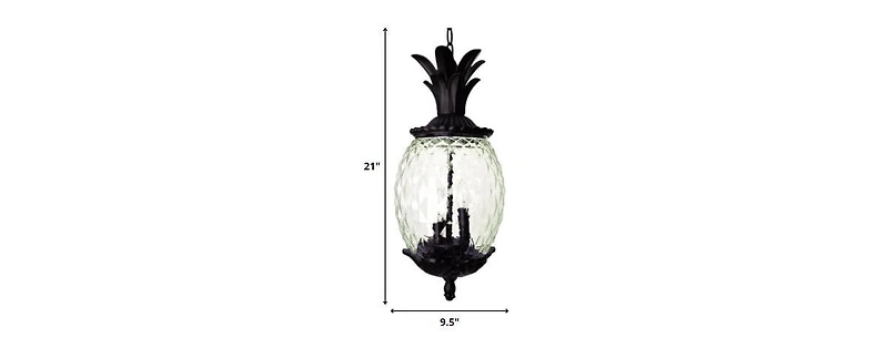 Pineapple Three-Light Outdoor Hanging Pendant Light – Decorative Garden Light