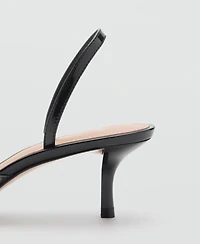 Mango Women's Vinyl Panel Heeled Shoes