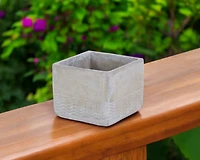 Cement Square Pot Planter with Chevron Design – Indoor/Outdoor Use