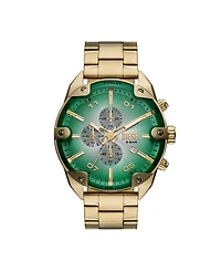 Diesel Men's Spiked Quartz Chronograph Gold Stainless Steel Watch, 49mm