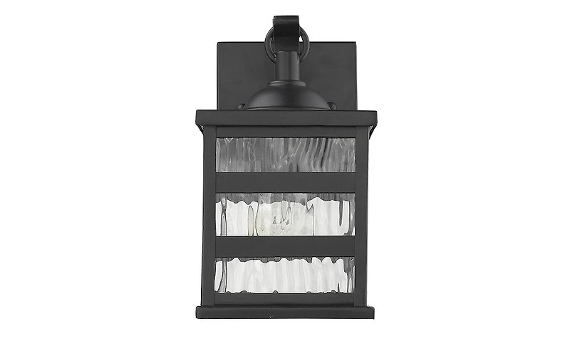 Outdoor Wall Light with Glass Panels for Porch and Entryway Lighting