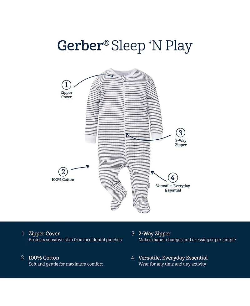 Gerber Baby Girls 2-Pack Sleep 'N Plays, Ponies, 0-3 Months