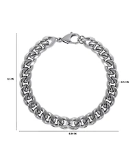 Lucky Brand Men's Silver-Tone Curb Chain Bracelet