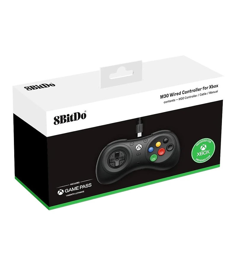 8Bitdo M30 Wired Controller for Xbox Series X|S, Xbox One, and Windows with 6-Button Layout - Officially Licensed