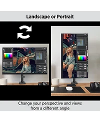 ProMounts Landscape to Portrait Single Monitor Arm for 13” to 32” Screens Holds up to 17.6 lbs