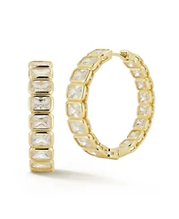 Rachel Zoe 14K Gold Plated Sterling Silver Statement Eternity Hoops